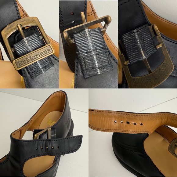 Vintage Dr. Martens England 90s Greasy Black Jazz Heel T Bar MIE Mary Janes UK 5 - Picture 15 of 15